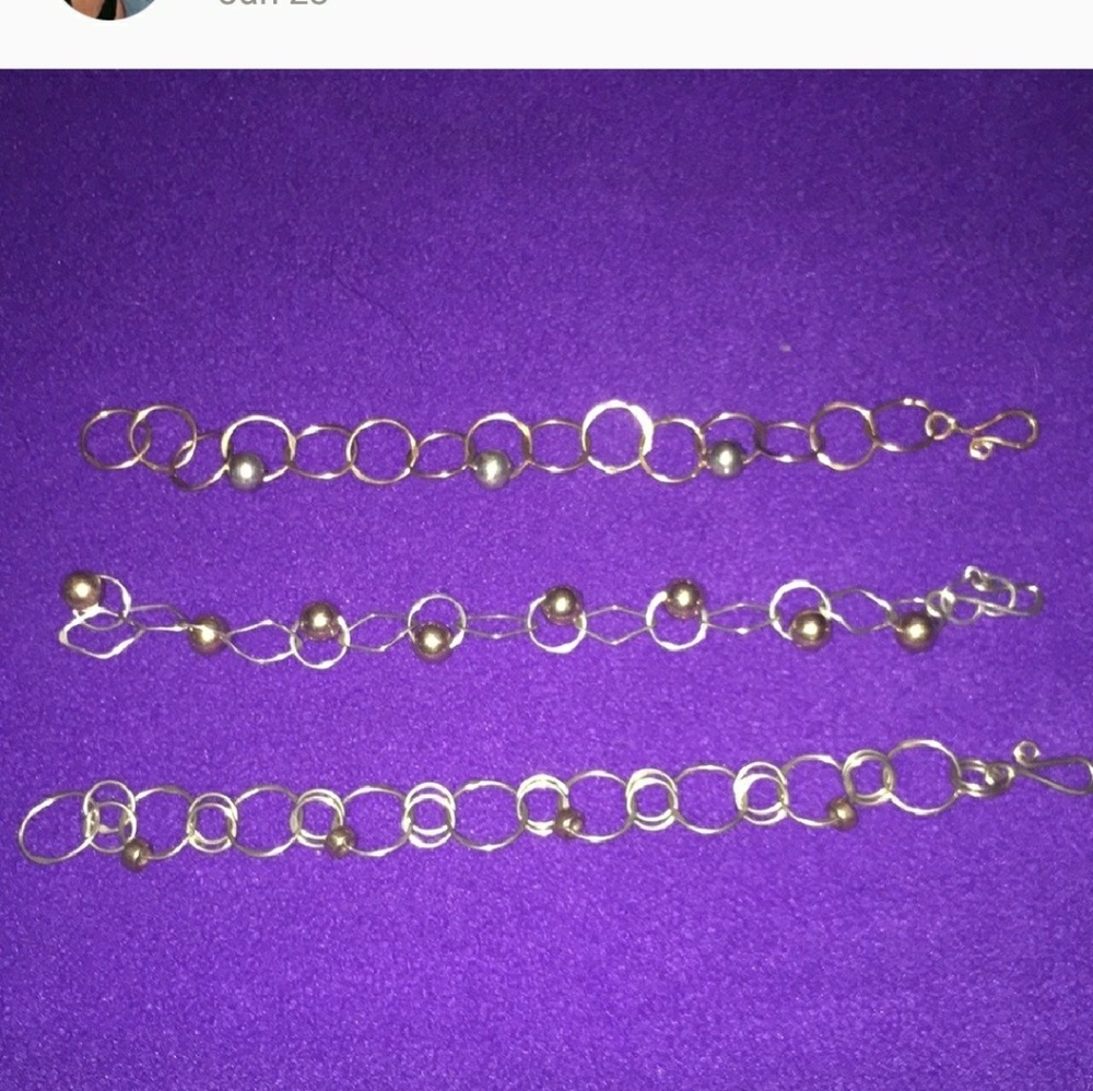 3 Sterling silver and gold Jenni K bracelets.